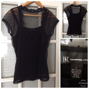 INC International Concepts Black Top sz L 🌻